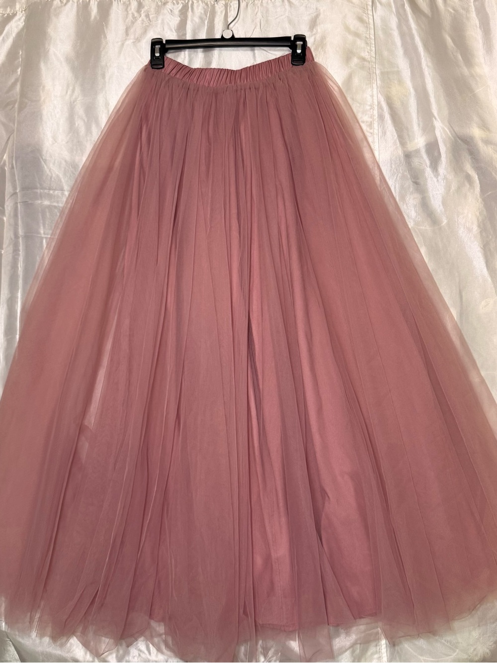 Mauve Pink Tulle Maxi Skirt - Women